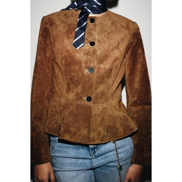 ZARA 100% LEATHER JACKET - Picture 6 of 9